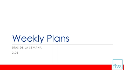 Thumbnail for entry Weekly Plans