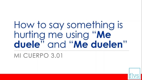 Thumbnail for entry How to say something is hurting me using: Me duele and Me duelen