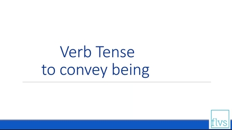 Thumbnail for entry Verbs to convey state of being