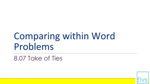 Thumbnail for Comparing Within Word Problems