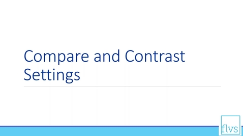 Thumbnail for Compare and Contrast Setting