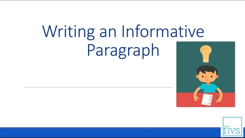 Thumbnail for Writing an Informative Paragraph