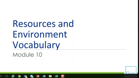 Thumbnail for Resources and Environment Vocabulary