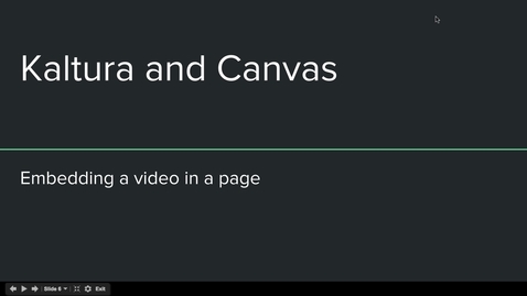 Thumbnail for entry Canvas Kaltura - Embed a video in a page