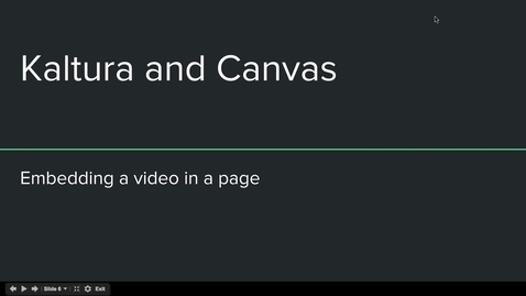 Thumbnail for Canvas Kaltura - Embed a video in a page
