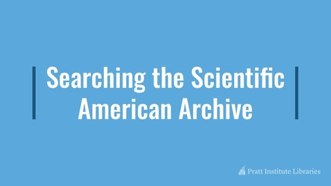 Thumbnail for Searching the Scientific American Archive