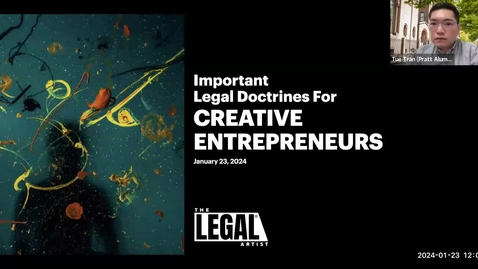 Thumbnail for entry Webinar: Important Legal Doctrines for Creative Entrepreneurs with Greg Kanaan