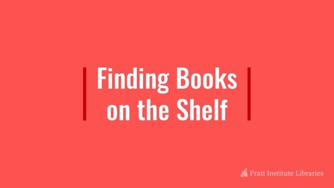 Thumbnail for entry Finding Books on the Shelf