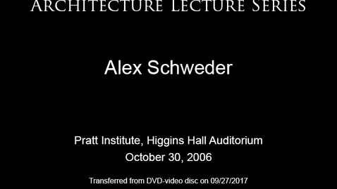 Thumbnail for entry Architecture Lecture Series: Alex Schweder, &quot;Lovesick Space: The Permeability of Bodies and Buildings&quot;