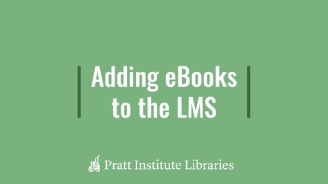 Thumbnail for Adding eBooks to the LMS