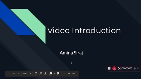 Thumbnail for entry Siraj_Amina_HSS408_456_Introductoryvideo