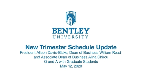 Thumbnail for entry Trimester Update - Q and A with Graduate Students