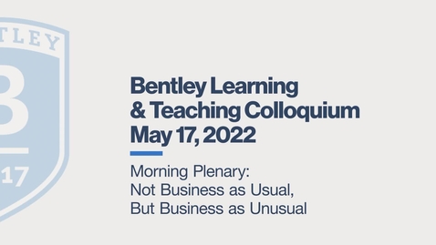 Thumbnail for Morning Plenary:  Not Business as Usual, But Business as Unusual