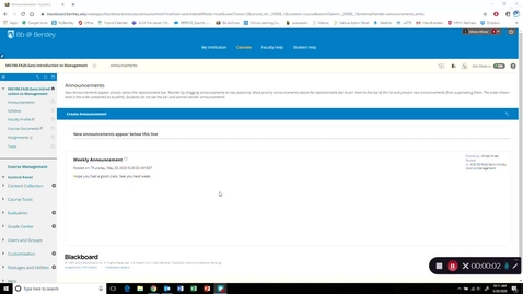 Thumbnail for Getting Started with Blackboard - Part II