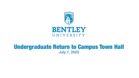 Thumbnail for entry Undergrad Return To Campus Town Hall - July 7, 2020