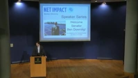 Thumbnail for entry Net Impact Speaker Series: Senator Ben Downing - 2/9/2016