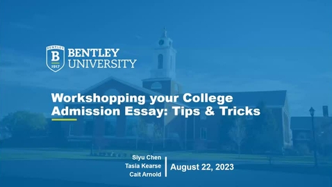 Thumbnail for Tip Tuesday: Workshopping Your College Admission Essay
