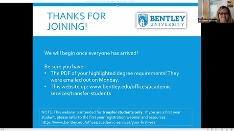 Thumbnail for Transfer Student Registration Webinar