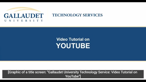 Thumbnail for entry Video Tutorial on YouTube