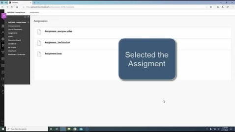 Thumbnail for entry How to post Assignments on Blackboard from OneDrive