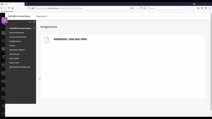 How to post Kaltura video in your Assignment