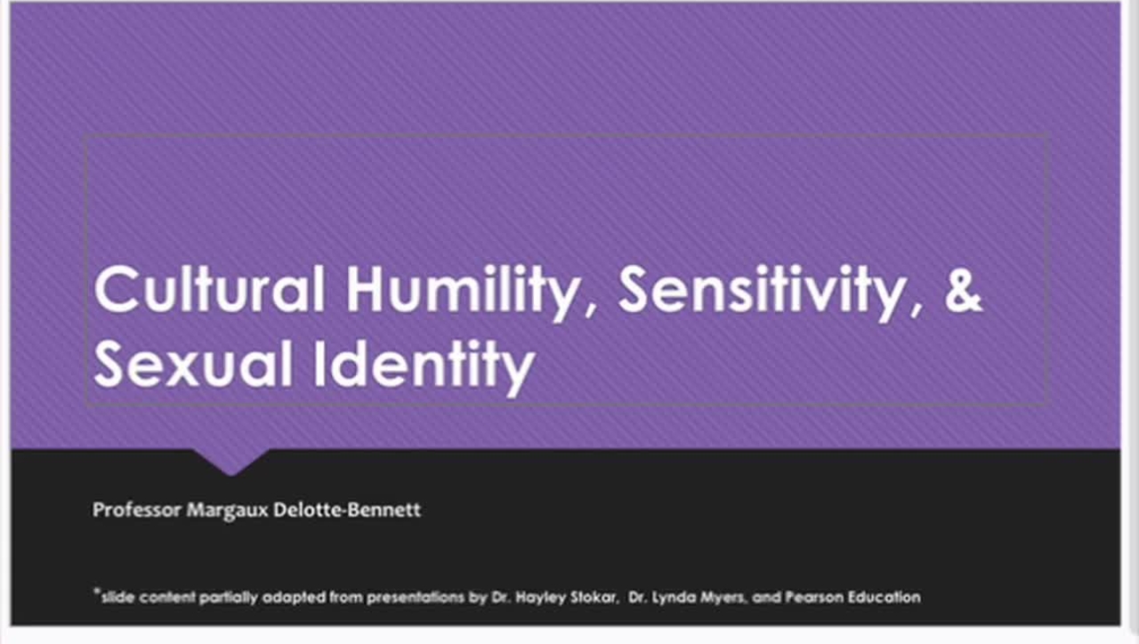 MSW 741 Cultural Humility, Sensitivity and Sexual Identity