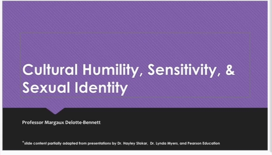 MSW 741 Cultural Humility, Sensitivity and Sexual Identity