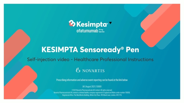 KESIMPTA Sensoready Pen  Self-injection video - Healthcare Professional Instructions