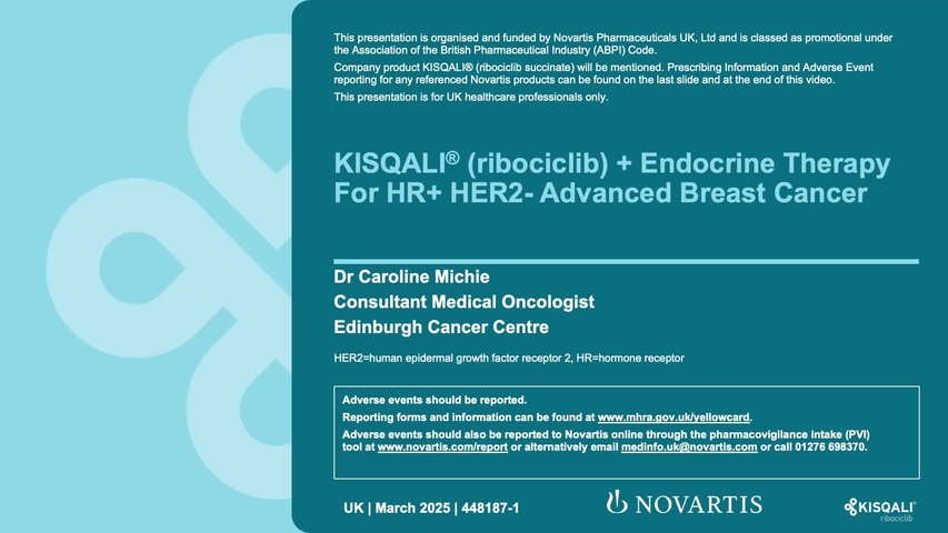 Kisqali Talking Head Case Studies - Dr. Caroline Michie video