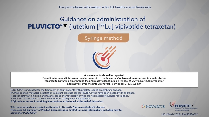 Pluvicto Dosing and Administration Video Syringe method