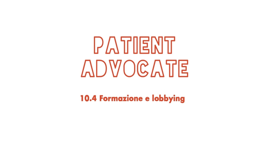 NIMP 1.10.4 Formazione e lobbyng