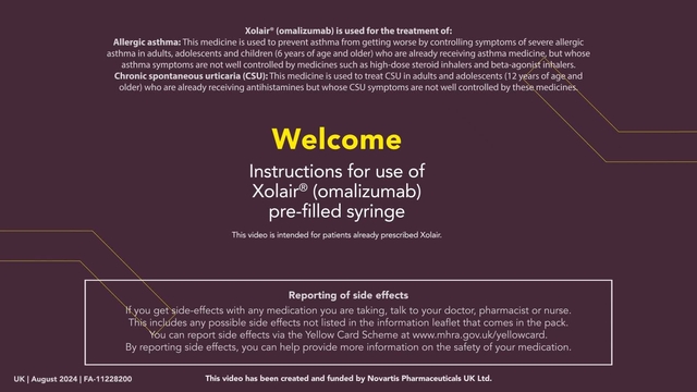 Xolair Patient Injection Video