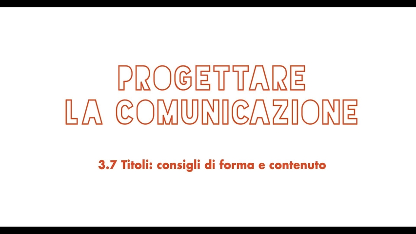 NIMP 1.3.7 Titoli, consigli di forma e contenuto