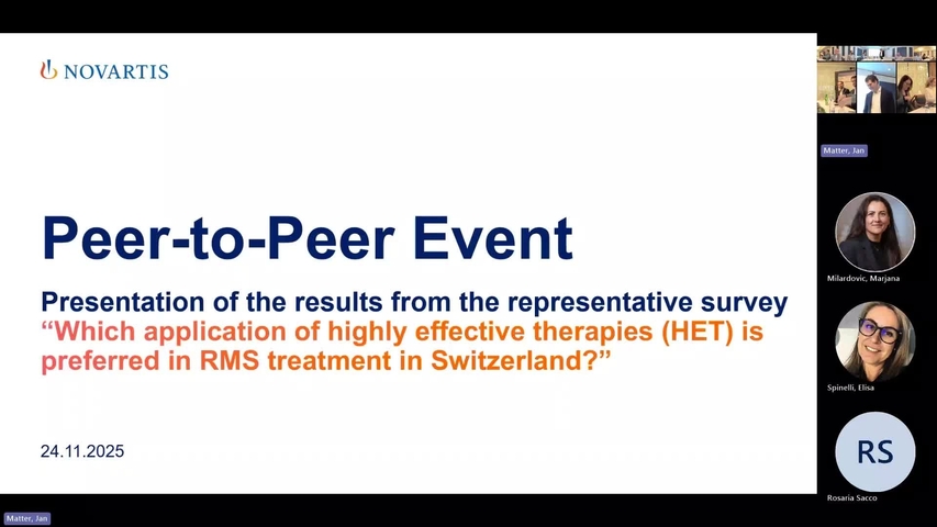 Peer-to-Peer Event – Patient Preference Study – Presentation