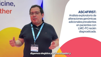 Hematologia_NoPromo_ASC4FIRST: Análisis exploratorio de alteraciones genómicas adicionales prevalentes en pacientes con LMC-FC recién diagnosticada. Dr. Felipe Palacios_EHA 2025_1920X1080