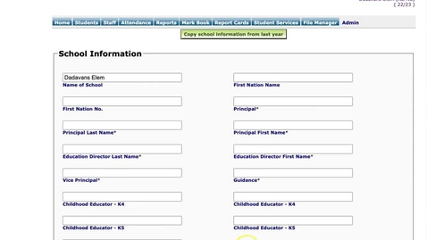 Thumbnail for School Information Editor