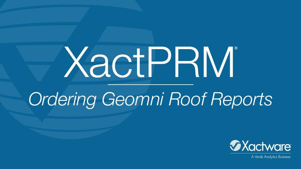 Ordering Geomni Roof Reports