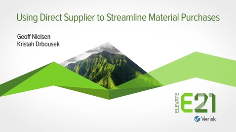Thumbnail for Using Direct Supplier to Streamline Material Purchases