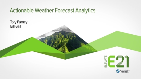 Thumbnail for entry Actionable Weather Forcast Analytics