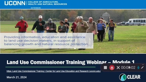 Thumbnail for Land Use Academy 2024 Basic Training Webinar Series Session 1