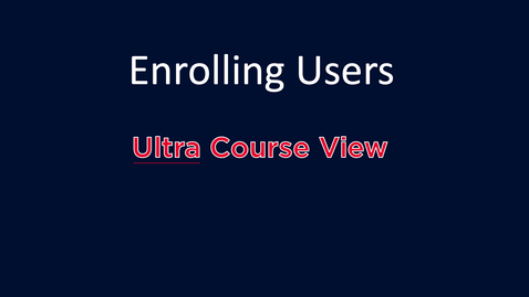 Thumbnail for entry Enrolling Users: Ultra