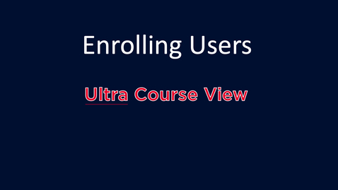 Thumbnail for Enrolling Users: Ultra