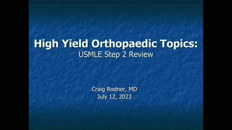 Thumbnail for entry ACPS '23: Orthopedics