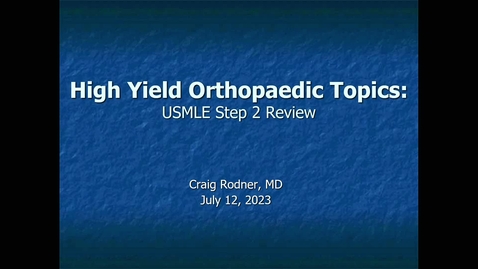 Thumbnail for ACPS '23: Orthopedics