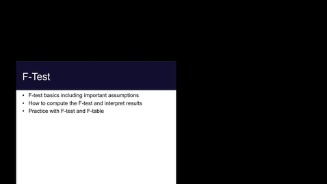 Thumbnail for Module 5.5 F-test