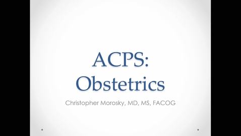 Thumbnail for ACPS Obstetrics