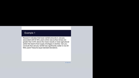 Thumbnail for Module 5.2 Hypothesis Testing: Difference in Means for Small n (Practice)