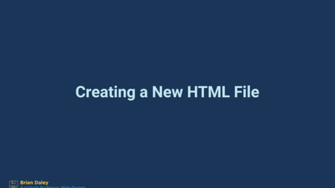 Thumbnail for Creating a new HTML file