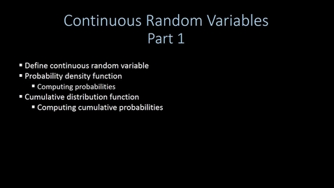 Thumbnail for Module 1.3 Random Variables: Part 1