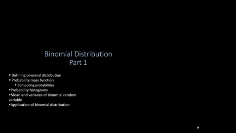 Thumbnail for Module  2.2 Binomial Distribution: Part 1